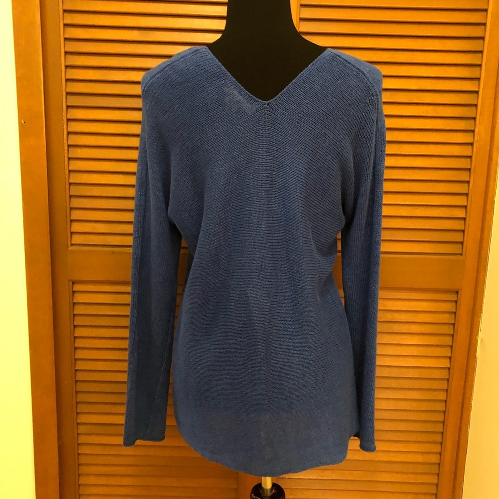 Vince blue long sleeve linen sweater XS - Picture 6 of 7